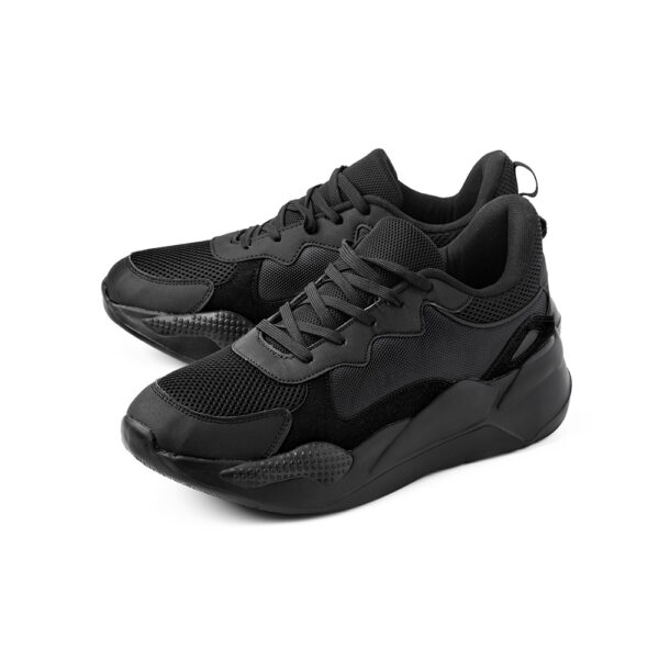 Premium Black Leather Fitness Shoes