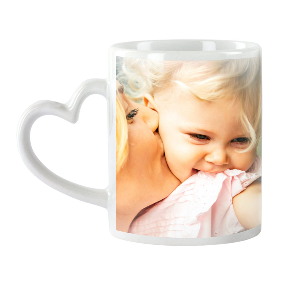 White Mug – Heart Handle Out