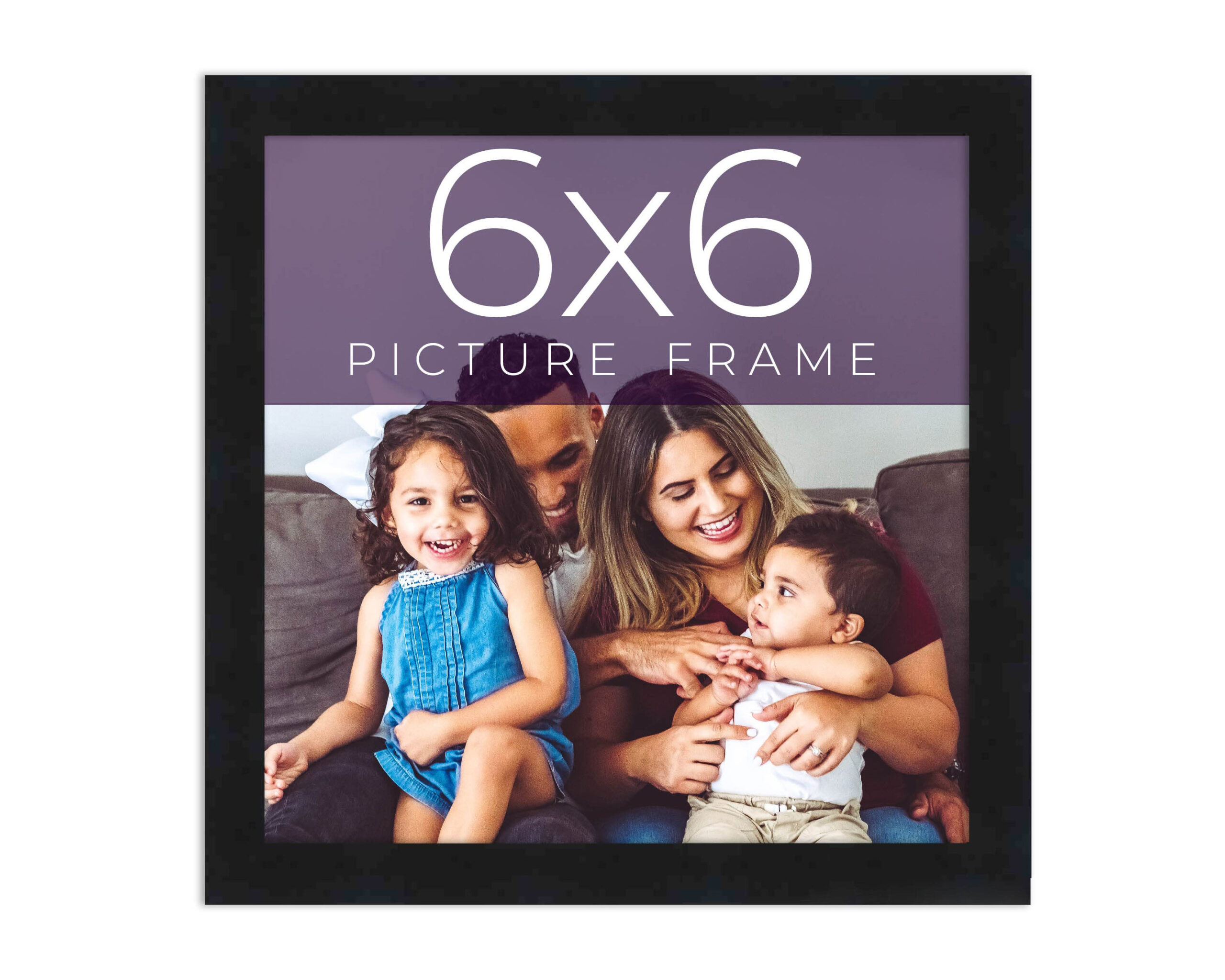6X6 Photo Frame with Glass – Black