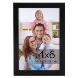 4X6 Photo Frame with Glass – Black