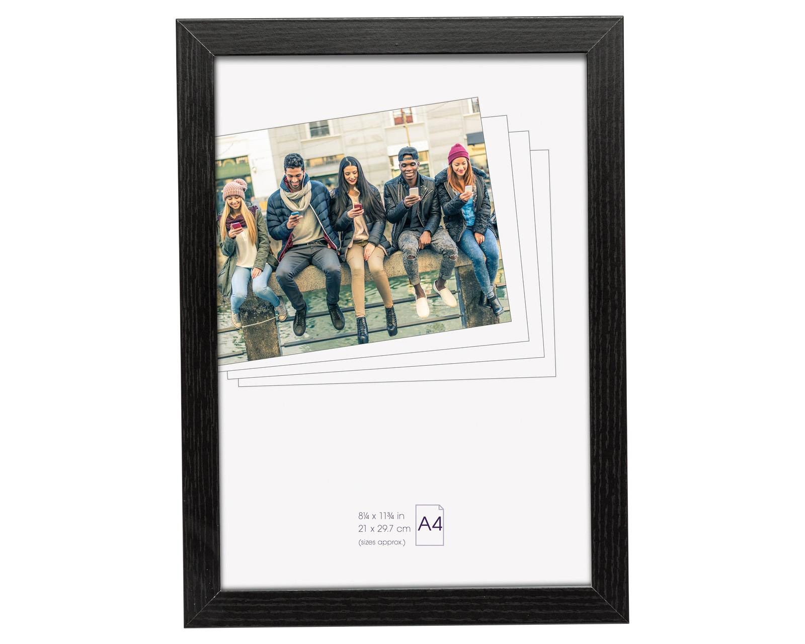 A4 Photo Frame with Glass – Black